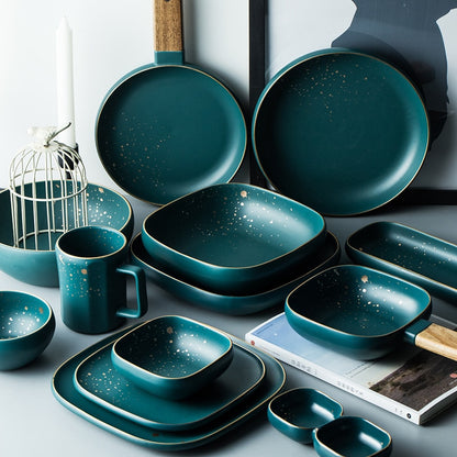 Retro Green Nordic Ceramic Tableware Set Zendrop