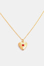 Zircon Heart Shape 14K Gold-Plated Pendant Necklace