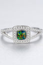 Opal 925 Sterling Silver Split Shank Ring