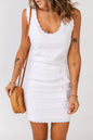 Scalloped Trim Sleeveless Knit Mini Dress Trendsi