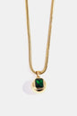 Zircon 18K Gold-Plated Geometrical Shape Pendant Necklace