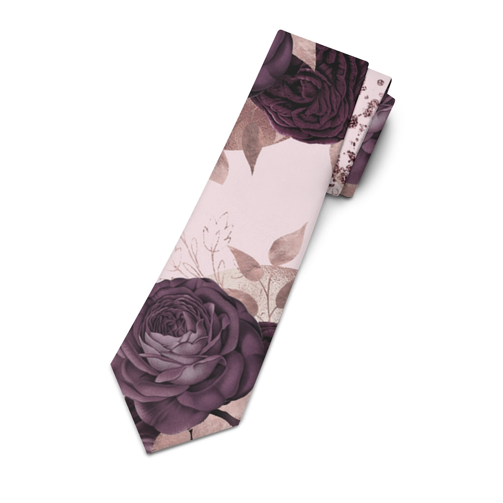 Purple Floral Gentleman's Business Tie Printify