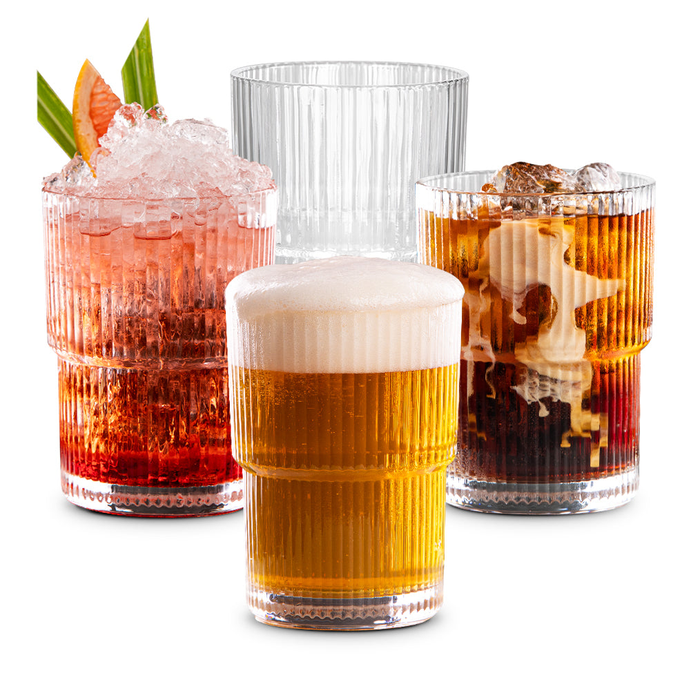 Combler Ribbed Glass Cups