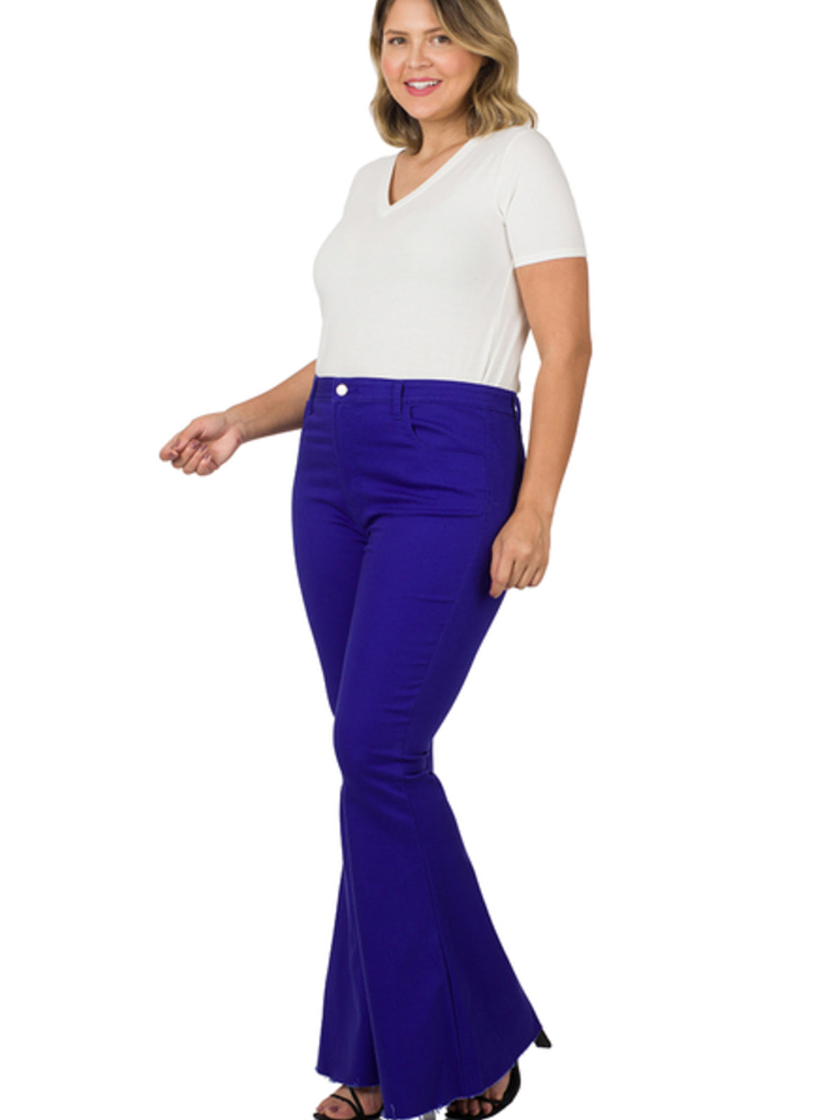 Plus Size High Rise Super Flare Denim Pants By Zenana Kiwidrop