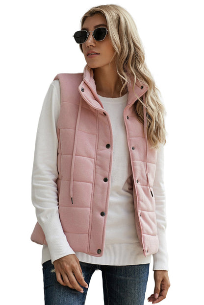 Quilted Mock Neck Vest Kiwidrop