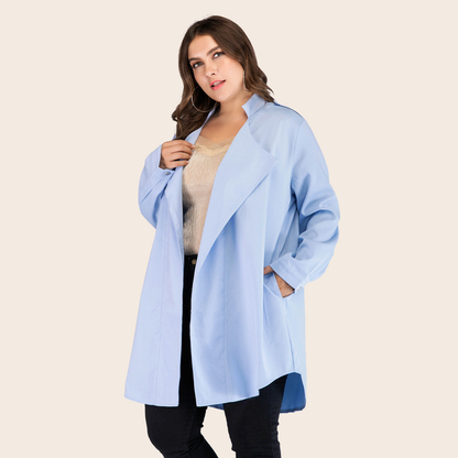 Women's Plus Size Solid Color Lapel Coat Kiwidrop