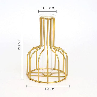 Nordic Simple Golden Glass Vase Zendrop