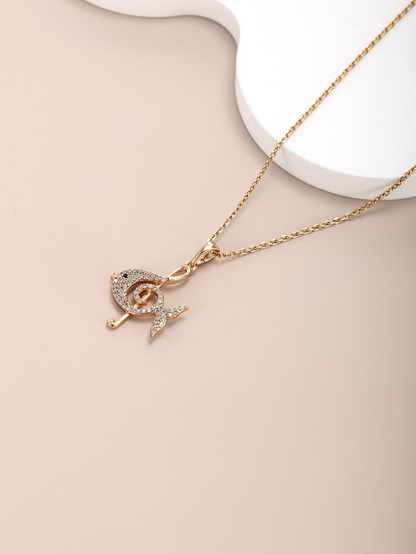 A fashion simple temperament atmosphere cold wind design sense of advanced plated 18K gold love thin chain can adjust the daily model wear Halloween Teachers' day gift