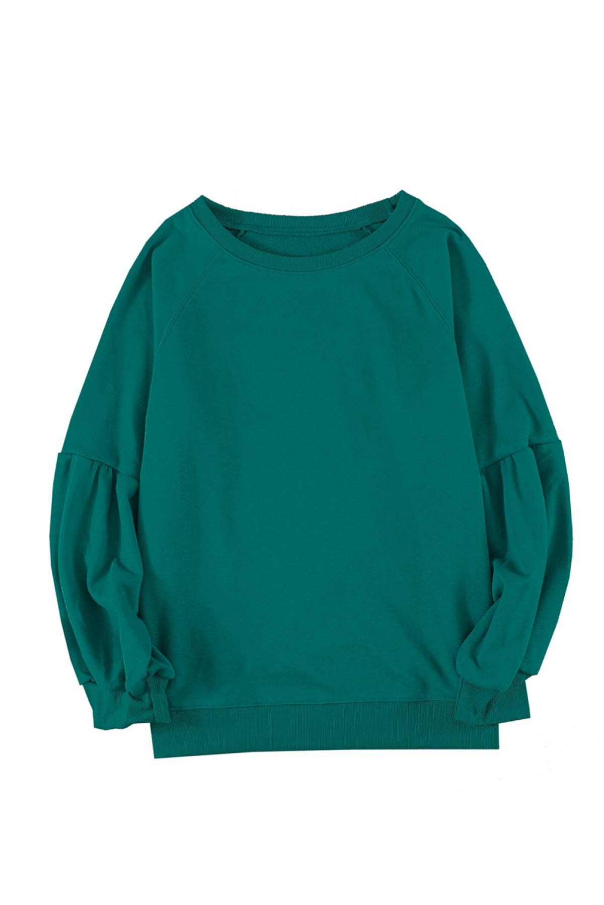 Raglan Patchwork Sleeve Pullover Sweatshirt Kiwidrop