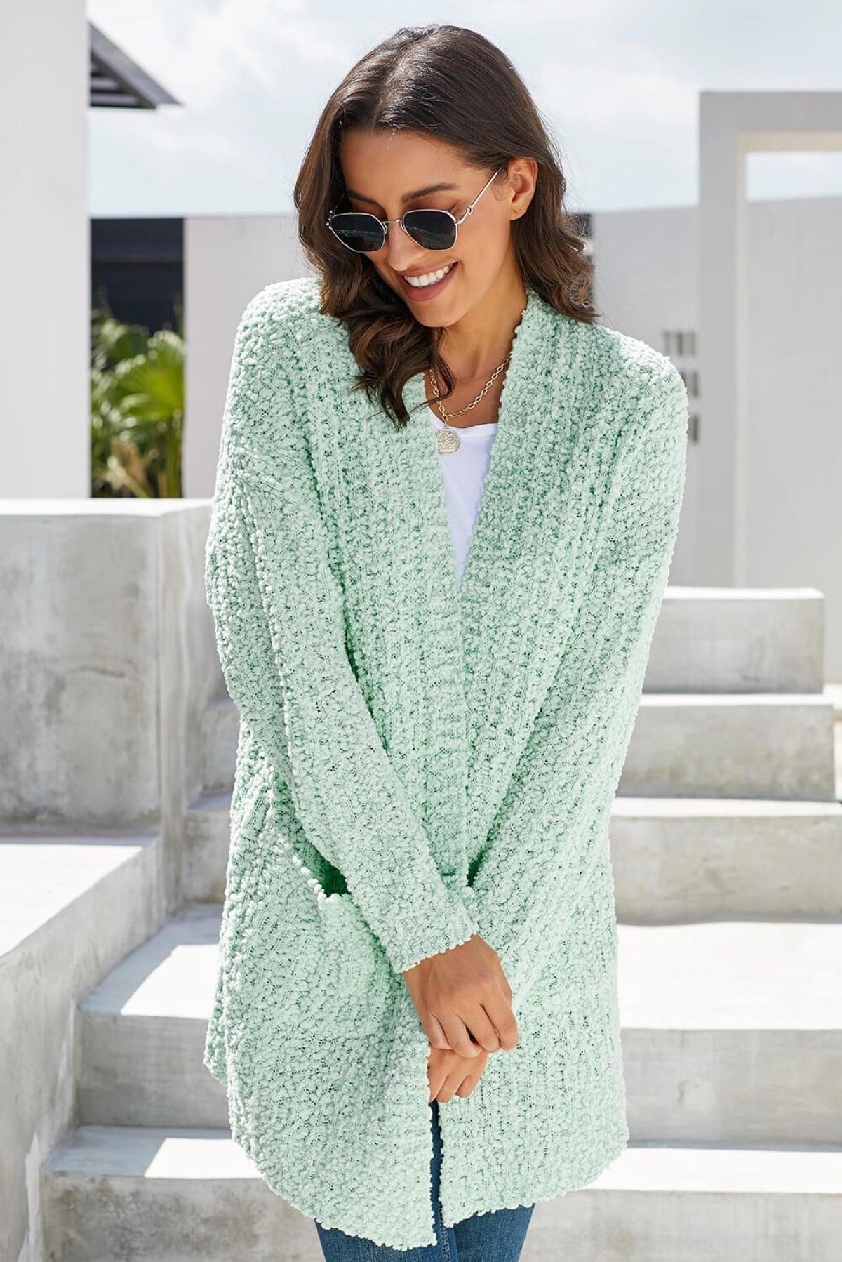 Pebble Beach Textured Cardigan Kiwidrop