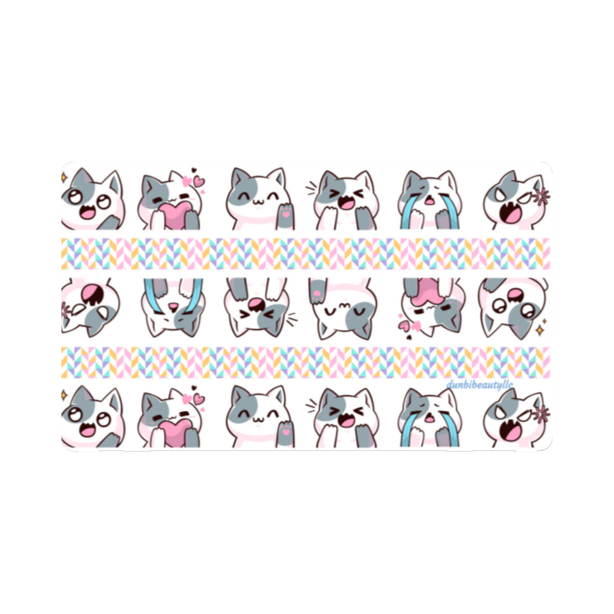 Nintendo Switch Game Console Stickers ｜PVC -Kawaii Cat, Anime Style, Cartoon, Emotions, Happy, Sad, Angry, Laughing, White Background (Designed by Dunbi)