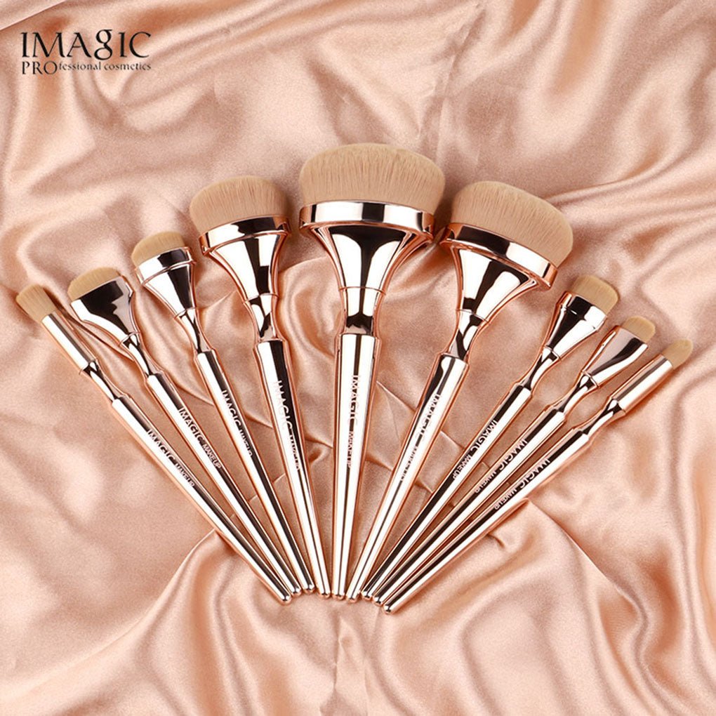 9pcs/Set Makeup Brushes Eye Shadow Powder Foundation Brush Blending Beauty Tools Nylon Hair Plastic Handle - DunbiBeauty, LLC