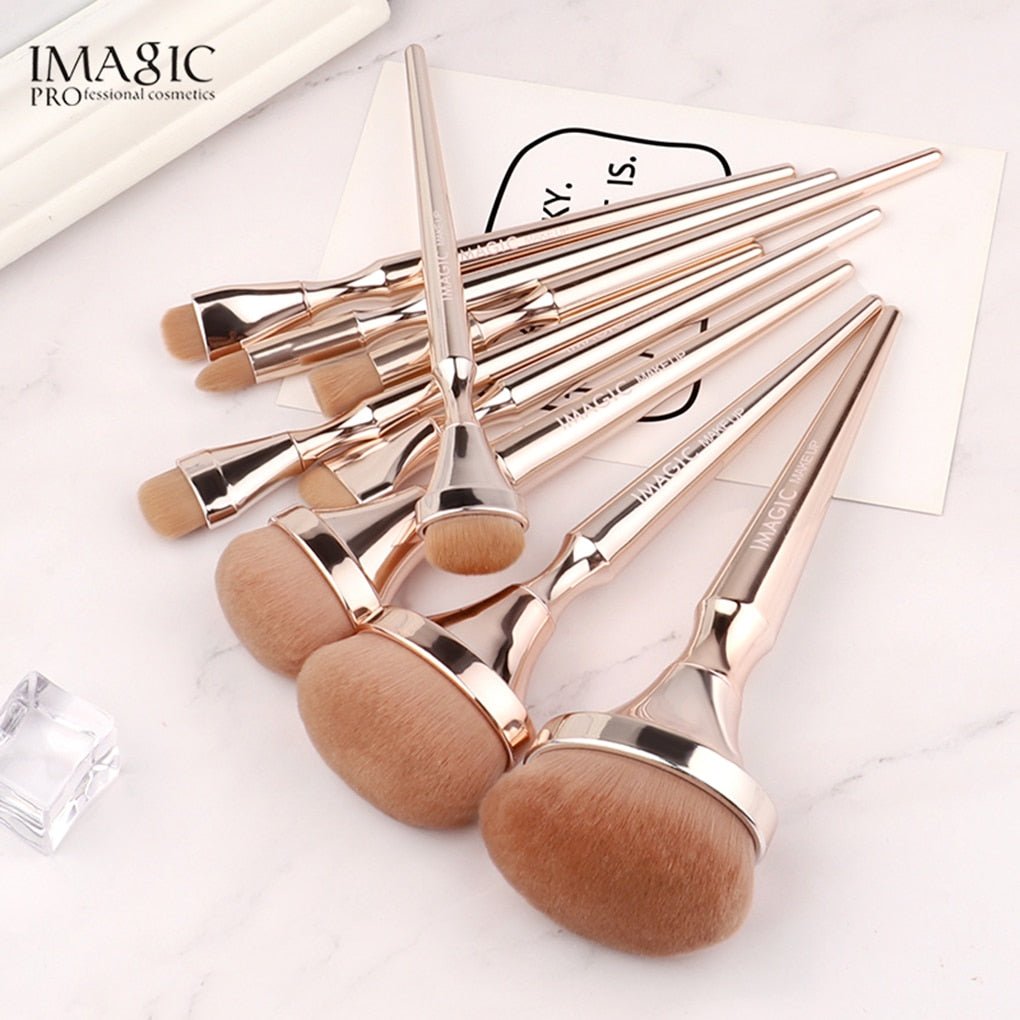 9pcs/Set Makeup Brushes Eye Shadow Powder Foundation Brush Blending Beauty Tools Nylon Hair Plastic Handle - DunbiBeauty, LLC