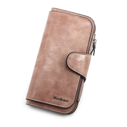 Women&#39;s wallet made of leather Wallets Three fold VINTAGE Womens purses mobile phone Purse Female Coin Purse Carteira Feminina