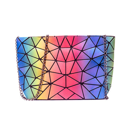 Women's Geometric Chain Bag Holographic Dsers