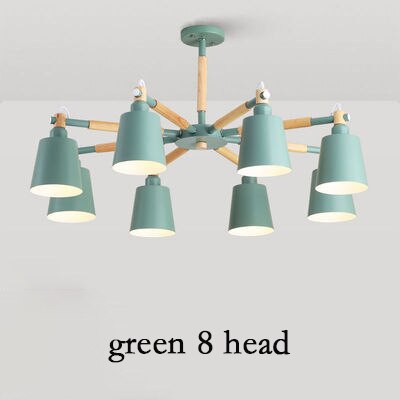 Modern minimalist wooden bracket LED E27 colorful lampshade chandeliers for kitchen living room bedroom study apartment Dsers