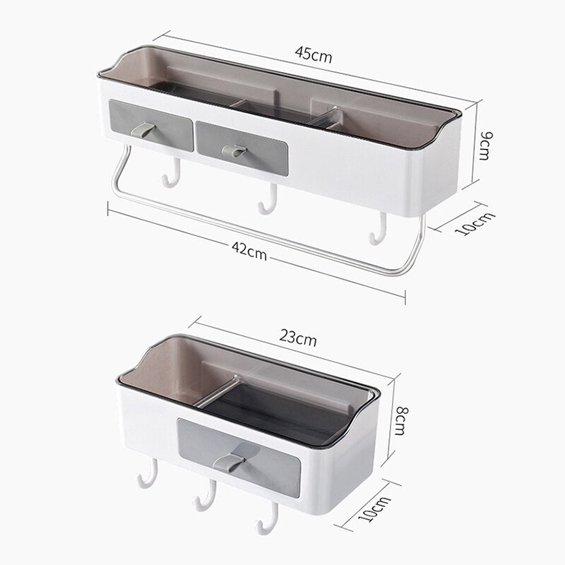 Punch-free Bathroom Organizer Rack Shampoo Cosmetic Storage Rack Bath kitchen Towel Holder Household Items Bathroom Accessories Dsers