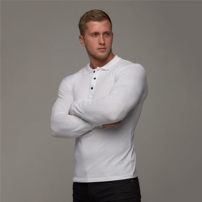 Men's Long Sleeve Cotton Polo Shirt Dsers