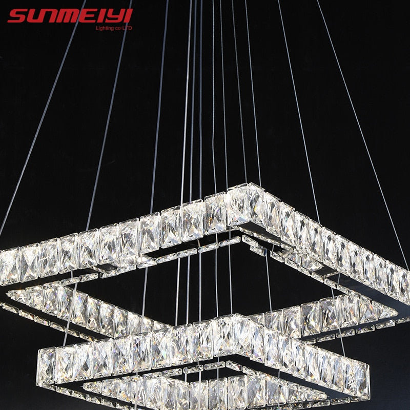 Modern LED Chandeliers Dimmable Crystal Chandelier Lighting For Living room Dining room Kitchen Rings led lampadario cristallo Dsers