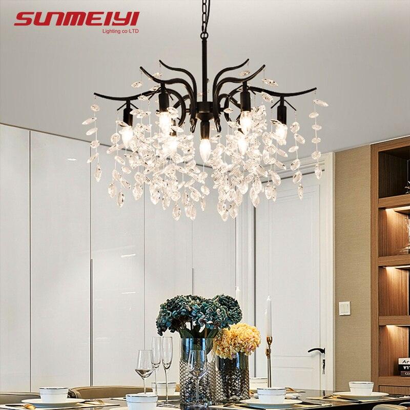 Nordic LED Crystal Chandeliers Gold Black Chandelier Luxury Lighting Kitchen Dining Living room Bedroom Lamp lustre pendente Dsers