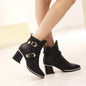 Women's Pointed Toe Square Heel Buckle Ankle Boots Dsers