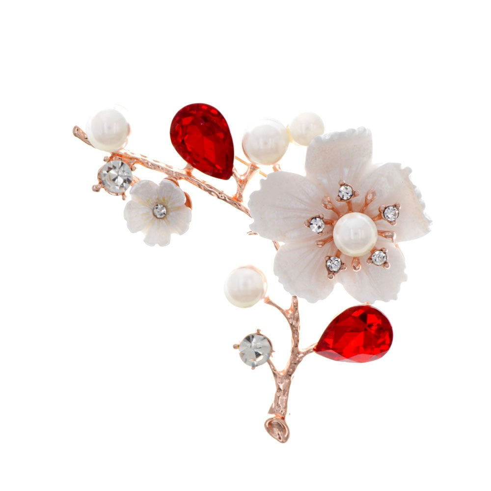 Shell And Pearl Flower Brooch Dsers