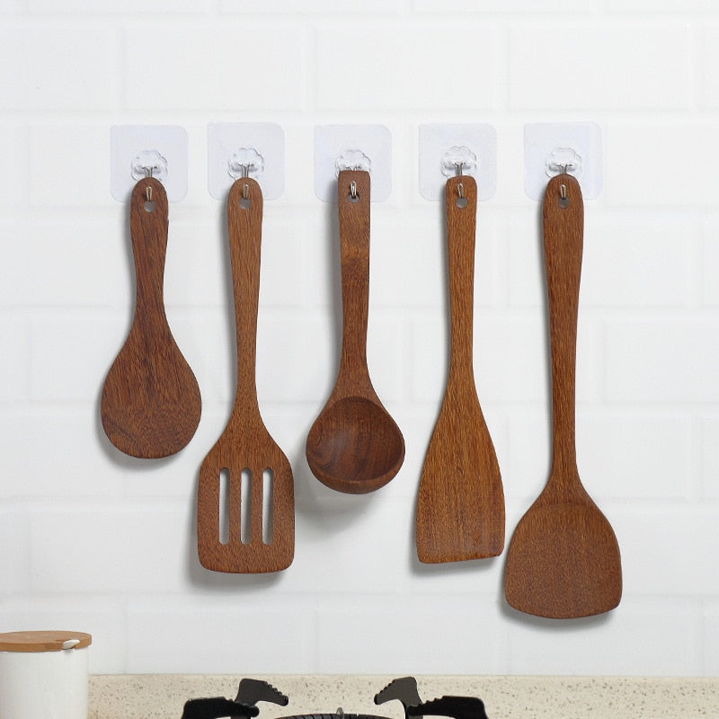 Wooden Spatula Kitchen Nonstick Dedicated Wooden Kitchenware Heat Resistant Wooden Cooking Shovel Spoon Dsers