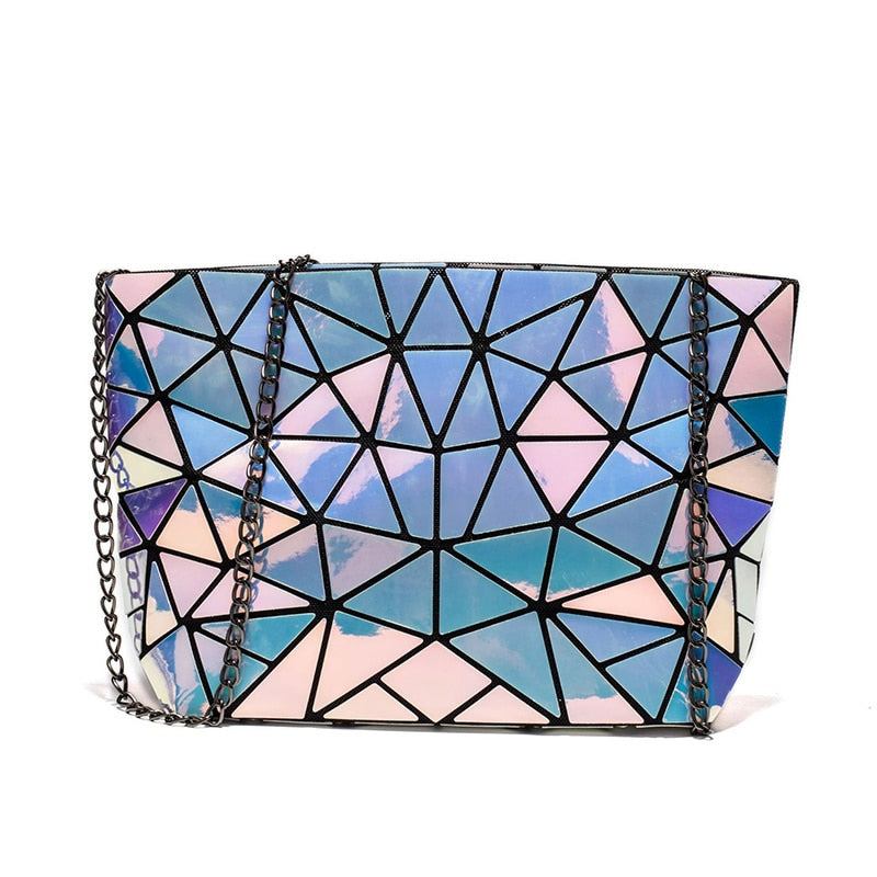 Women's Geometric Chain Bag Holographic Dsers