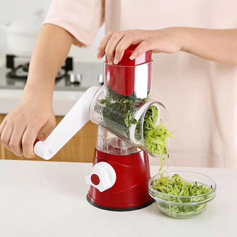 Multifunctional Vegetable Slicer 3 in 1Manual Round Grater Vegetable  Slicer Potato Spiralizer Home Gadgets Kitchen Accessories Dsers