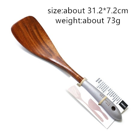 Solid Wood Cooking Tool Eco-friendly Teak Spatula Rice Scoop Environmental Protection Tableware Household Kitchen Supplies Dsers