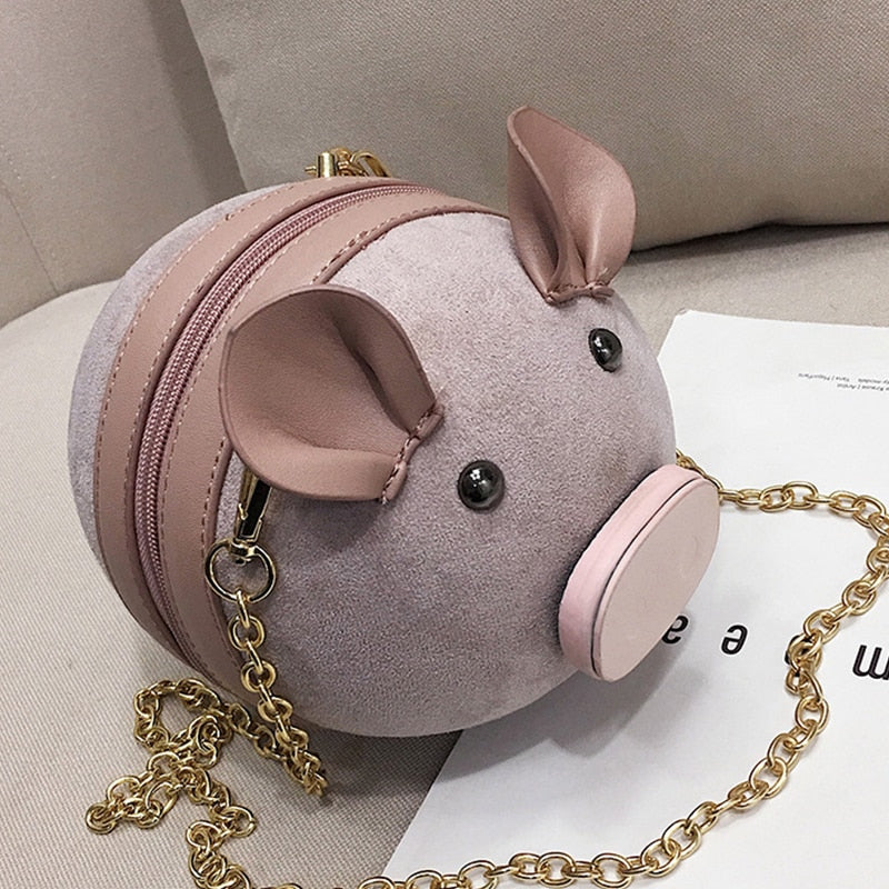 Suede Pig Harajuku Theme Shoulder Bag Dsers