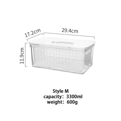 Refrigerator Food Storage Containers With Drainer Kitchen Vegetable Fruit Fresh Storage Box With Lid Fridge Stackable Organizer Dsers