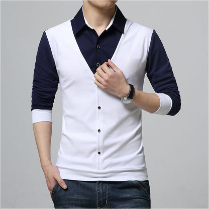 Men's  Long Sleeve Mock Dress Shirt and Sweater Vest Combo Dsers