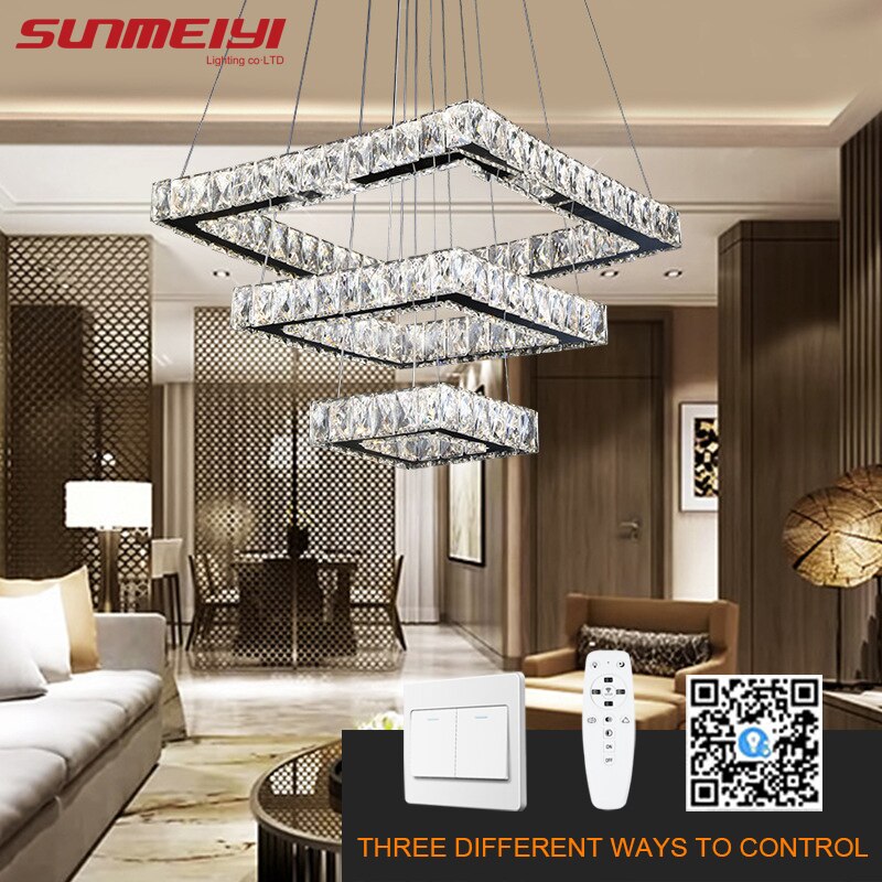 Modern LED Chandeliers Dimmable Crystal Chandelier Lighting For Living room Dining room Kitchen Rings led lampadario cristallo Dsers