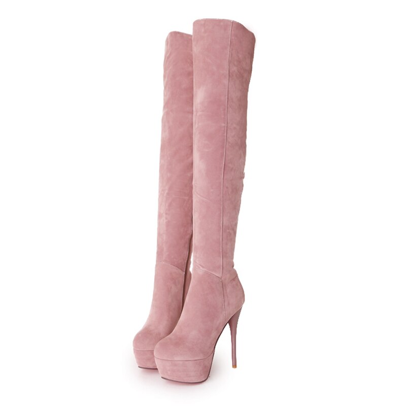 Women's Thigh High Suede Stiletto Boots Dsers