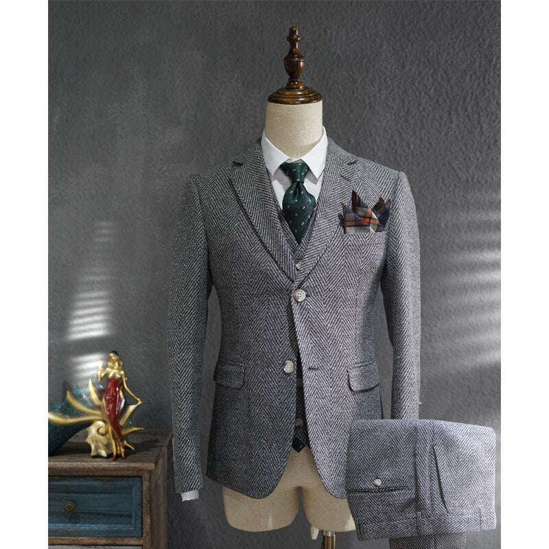 Men's 3 Piece British Style Suit Dsers