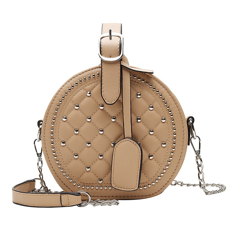 Women's Circular Riveted Shoulder Bag Dsers