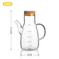 Transparent Glass Oil Bottle with Handle Scale Heat-Resistant High Borosilicate Kitchen Supplies Soy Sauce Vinegar Container Dsers