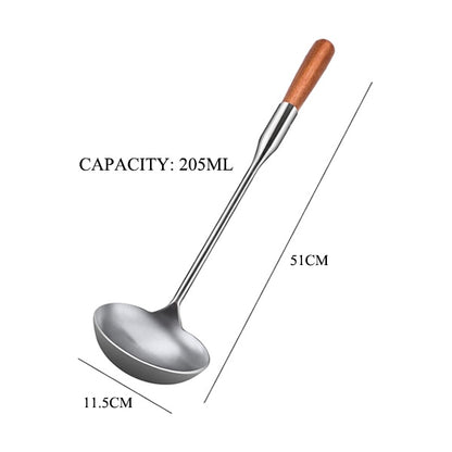 Professional Stainless Steel Chef Cooking Serving Wok Spoon, Long Handle Soup Spoon Ladle, Kitchen Utensils Tools Cookware Dsers