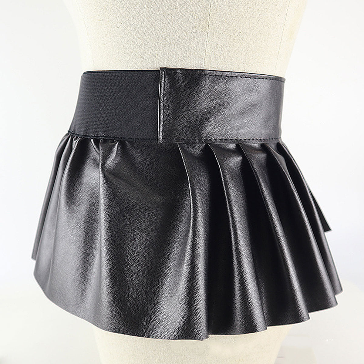 Women's PU Leather Elastic Wide Skirt Waist Belt Dsers