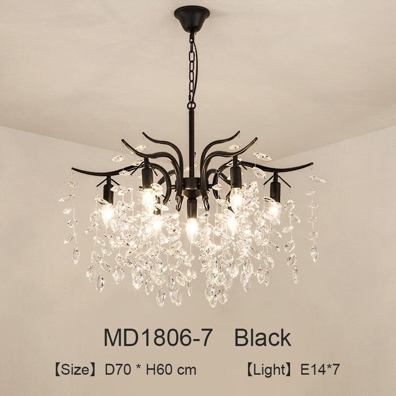 Nordic LED Crystal Chandeliers Gold Black Chandelier Luxury Lighting Kitchen Dining Living room Bedroom Lamp lustre pendente Dsers