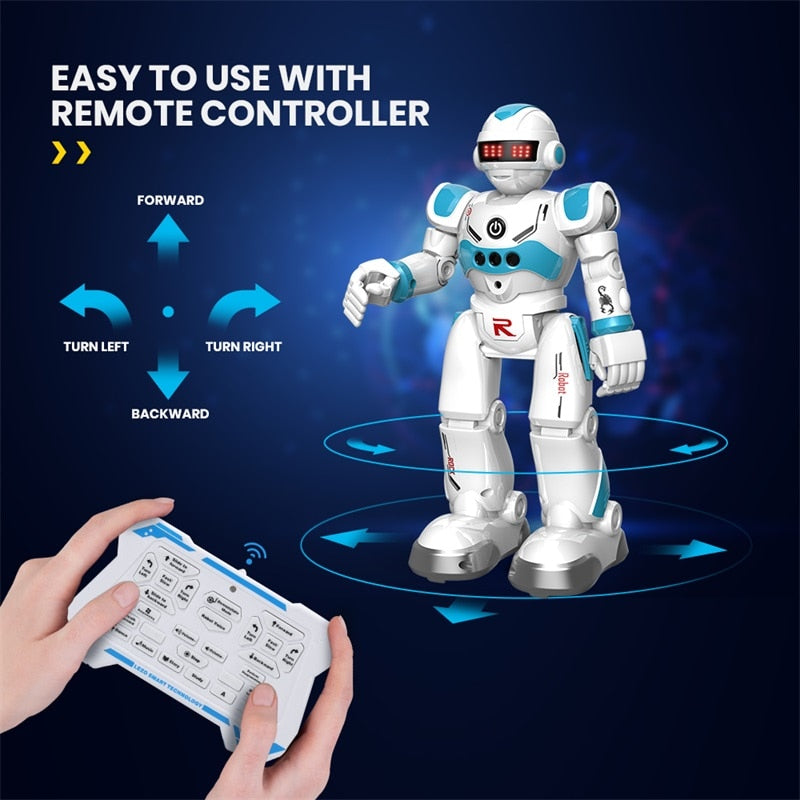 DEERC RC Robot Toy Smart Gesture Sensing Remote Control Robot Flexible Moving Great Toys Gift For 3-8 Year Old Boys Girls Kids