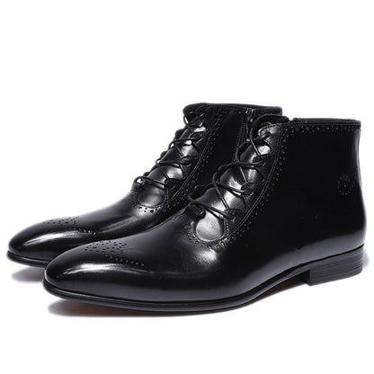 Men's Leather Zip Up Ankle Boots Dsers