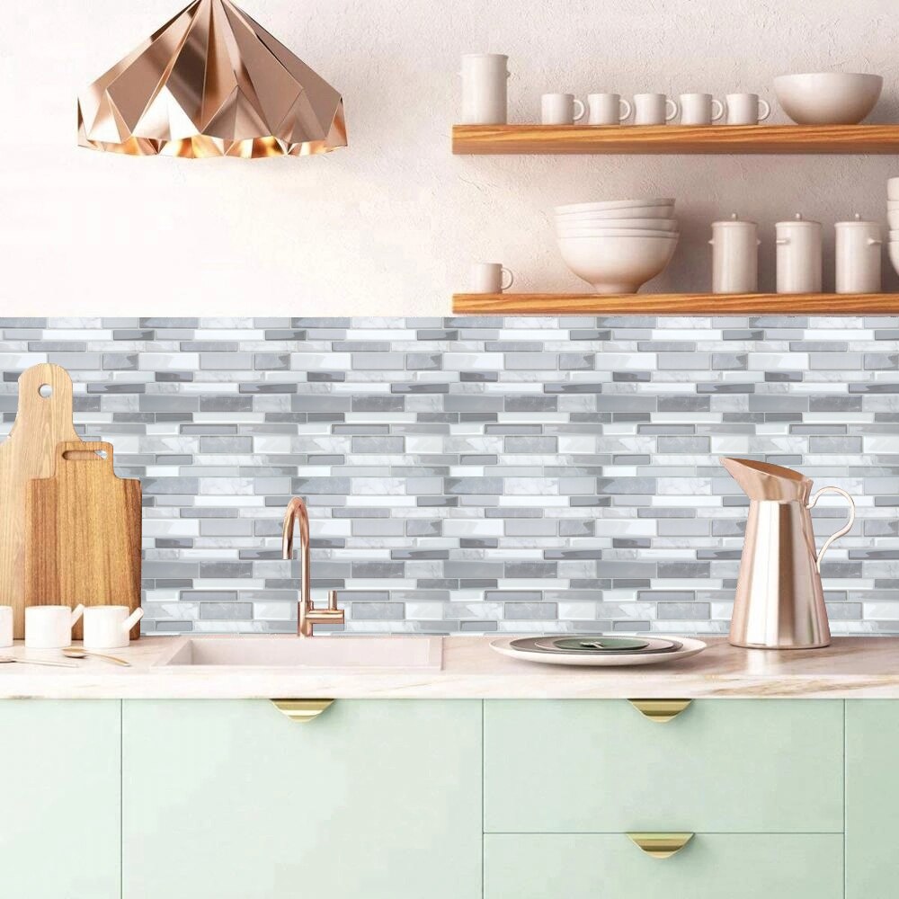 Waterproof Peel and Stick Backsplash Vinyl Smart Tile Self Adhesive Kitchen Wall Sticker Dsers