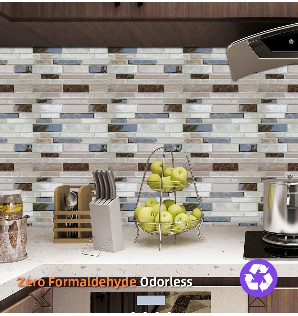 Mosaic Self Adhesive Backsplash Kitchen Bathroom Vinyl Wallpaper 3D Peel and Stick Wall Tiles Dsers