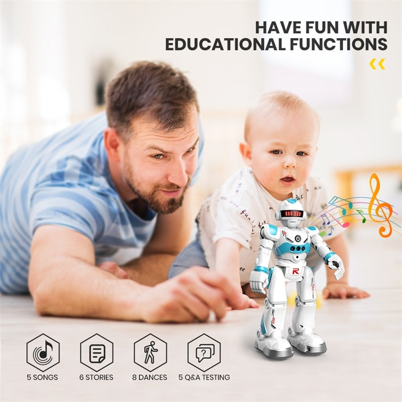 DEERC RC Robot Toy Smart Gesture Sensing Remote Control Robot Flexible Moving Great Toys Gift For 3-8 Year Old Boys Girls Kids