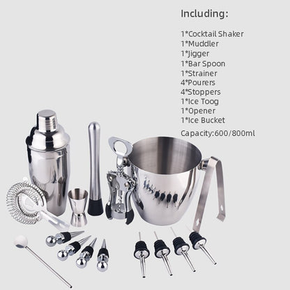 Wine Coctelera Batidora Boston Recipe Mixer Shaker Bartender Barware Kit Kitchen Bar Tools Stainless Steel Cocktail Shaker Set Dsers