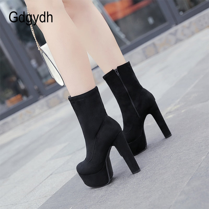 Women's High Heel Platform Zipper Boots Dsers