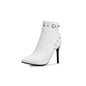 Sexy Ankle Boots Belt Buckle Zip Pointed Toe Party Thin Heel Short Plush US19 Red Blue Black Yellow White A4514 Dsers