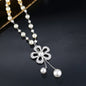 Women's Rose and Pearl  Vintage Style Necklace Dsers